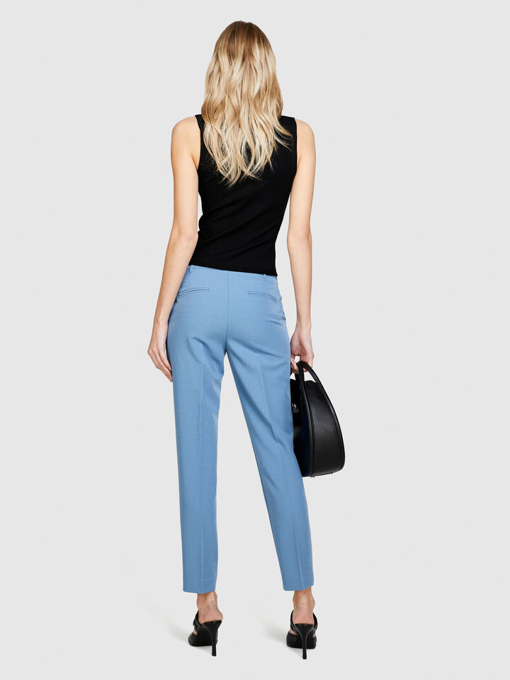 Cigarette trousers - women's skinny fit trousers - Blue | Sisley image number 3